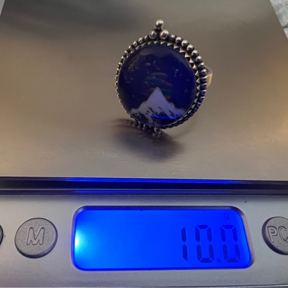 ❤️ Aurora Opal Celestial Mountain Night Sky Southwestern 925 Ring Sz 10 - 10 Gms - Picture 11 of 15